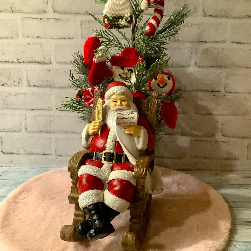 PEPPERMINT SQUARE 9.5in Santa Rocking Chair